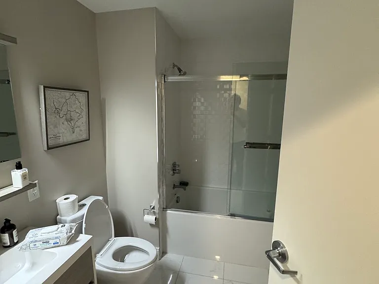 Bathroom. Priority to renter but may occasionally be used by guests.