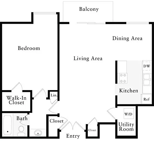 Floor plan 1 Bedroom C