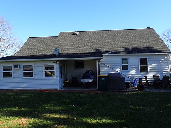 Covered porch and back patio area