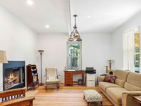 Gas & wood burning fireplace