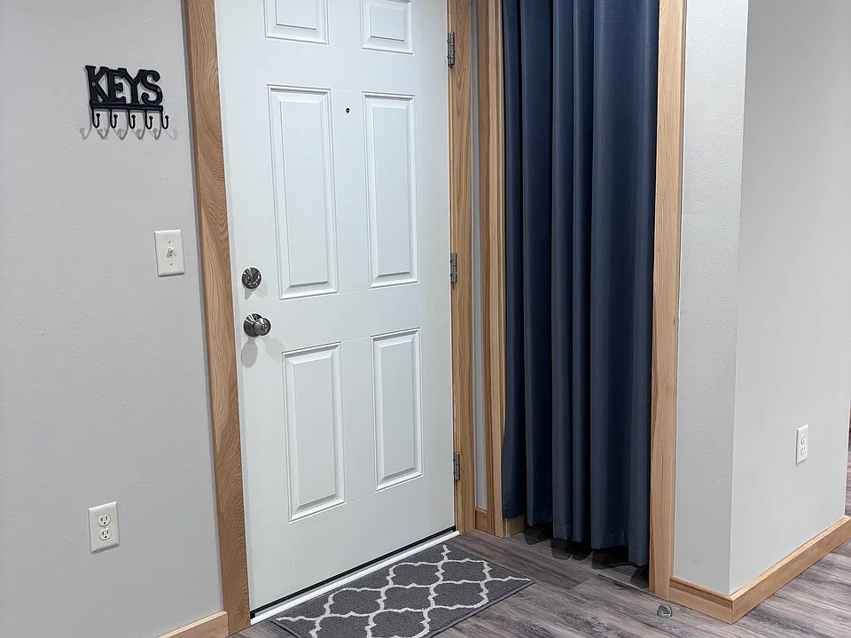 Front door and closet