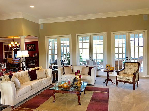 French doors to covered deck