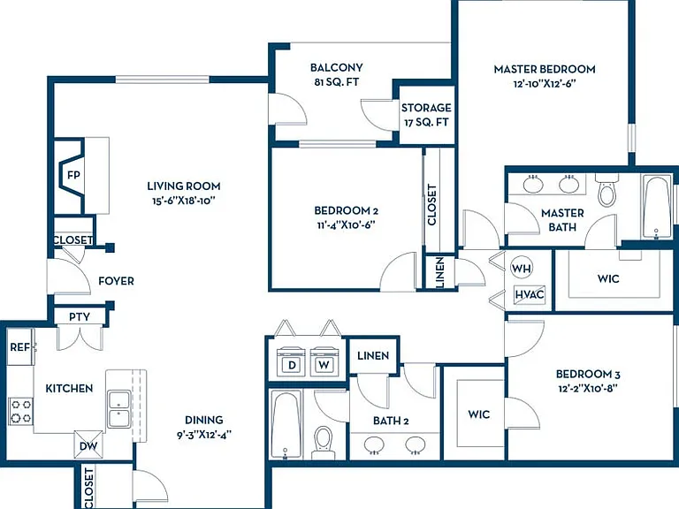 3 Bedroom | 2 Bath | 1508 SF 3 Bedroom | 2 Bath | 1508 SF