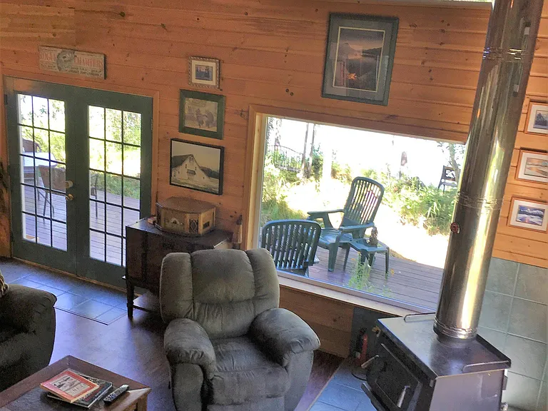 Large windows overlooking river
