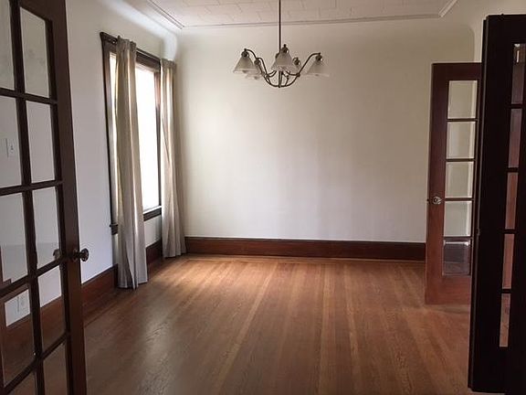 Full dining room with French doors
