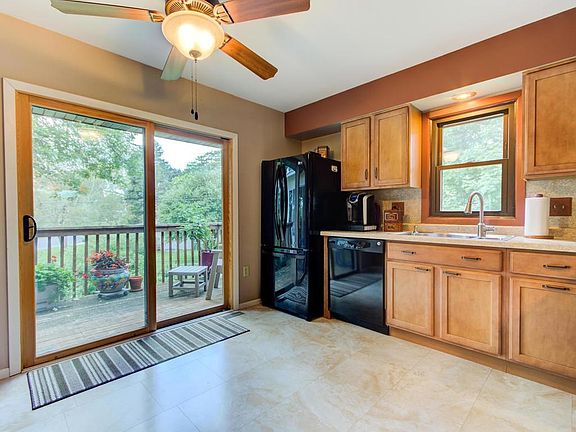 Freshly remodeled kitchen offers plenty of counter and cabinet space.