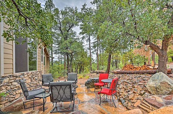 Sit by a fire right off front porch.