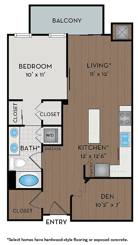 Floor plan A61 + Den