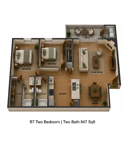 Floor plan 2 bedroom 2 bath