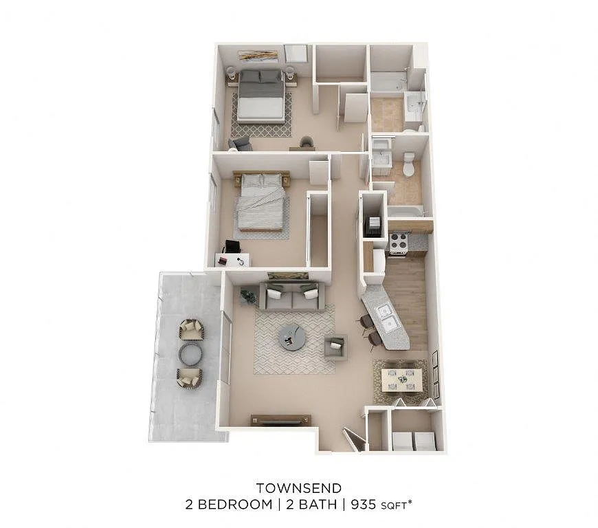 Floor plan Two Bedroom 2 Bath