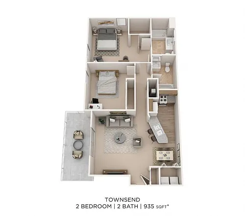 Floor plan Two Bedroom 2 Bath