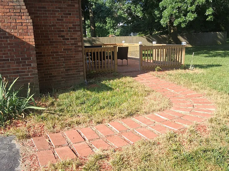 Steps to backyard patio