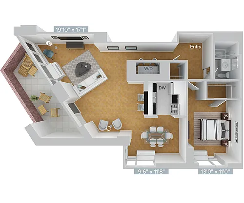 Floor plan A6-1011-balc