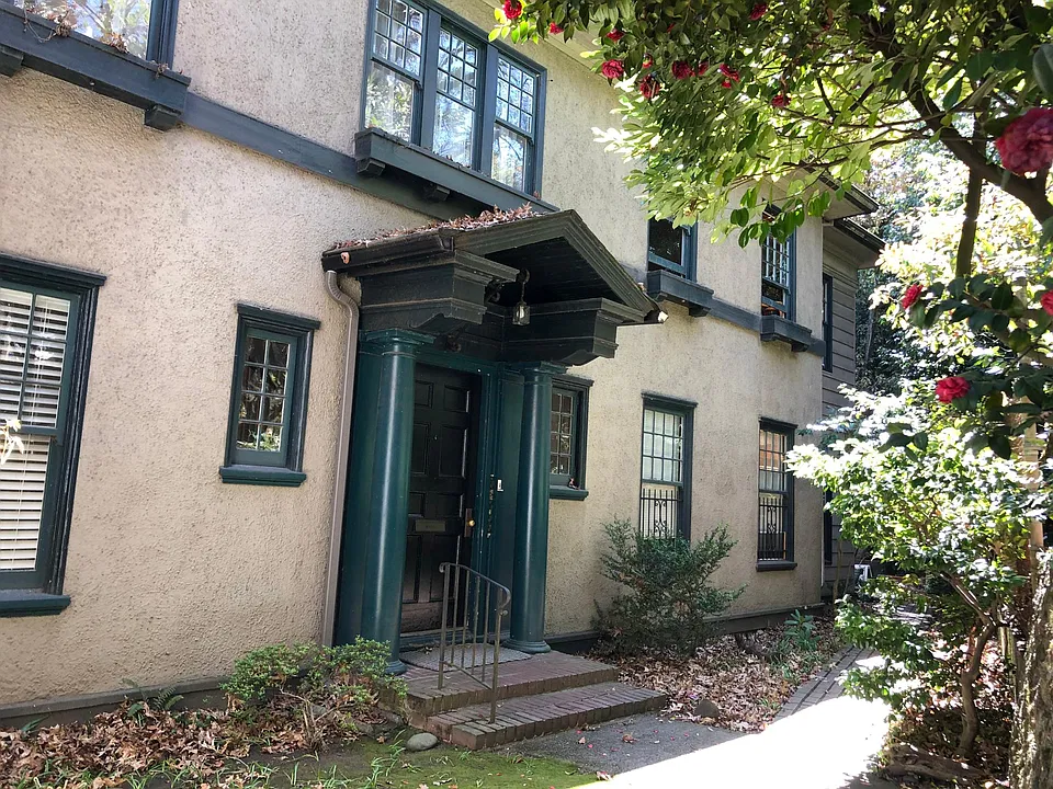 Front door, facing west
