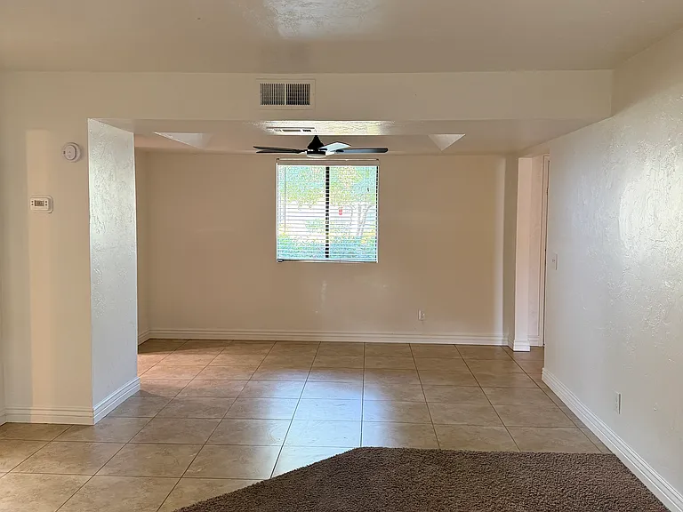 View from back patio doors into living room