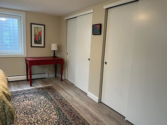 bedroom view of closets