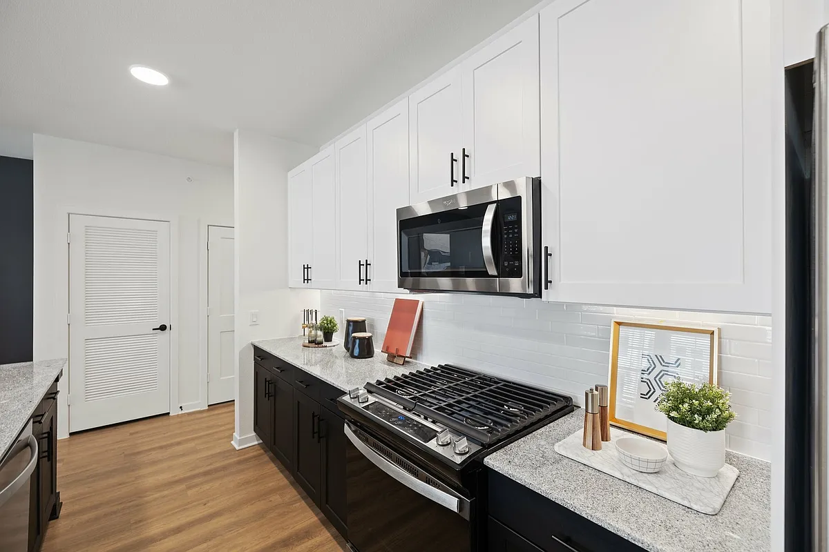 Kitchen with Gas Stovetop - Silos Harvest Green
