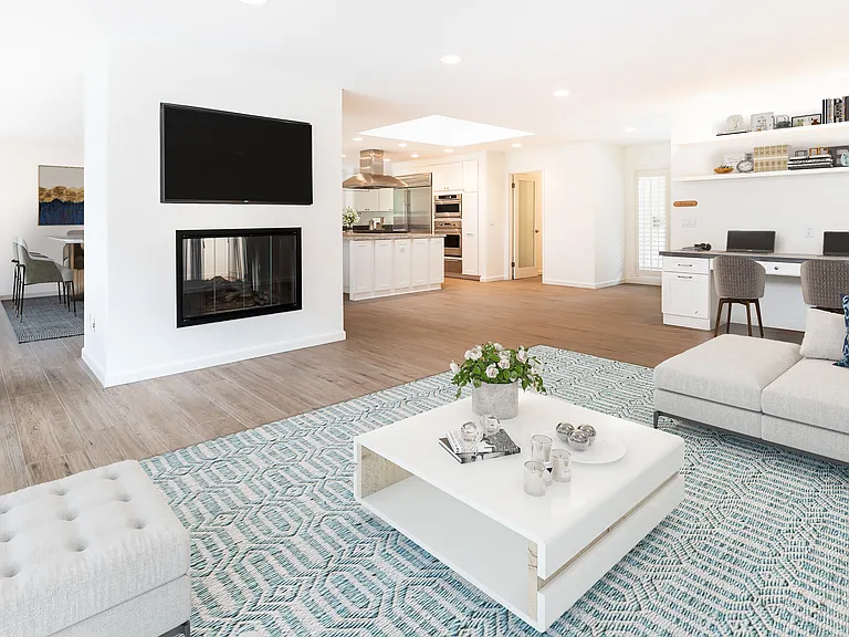 Living room and kids' study desks