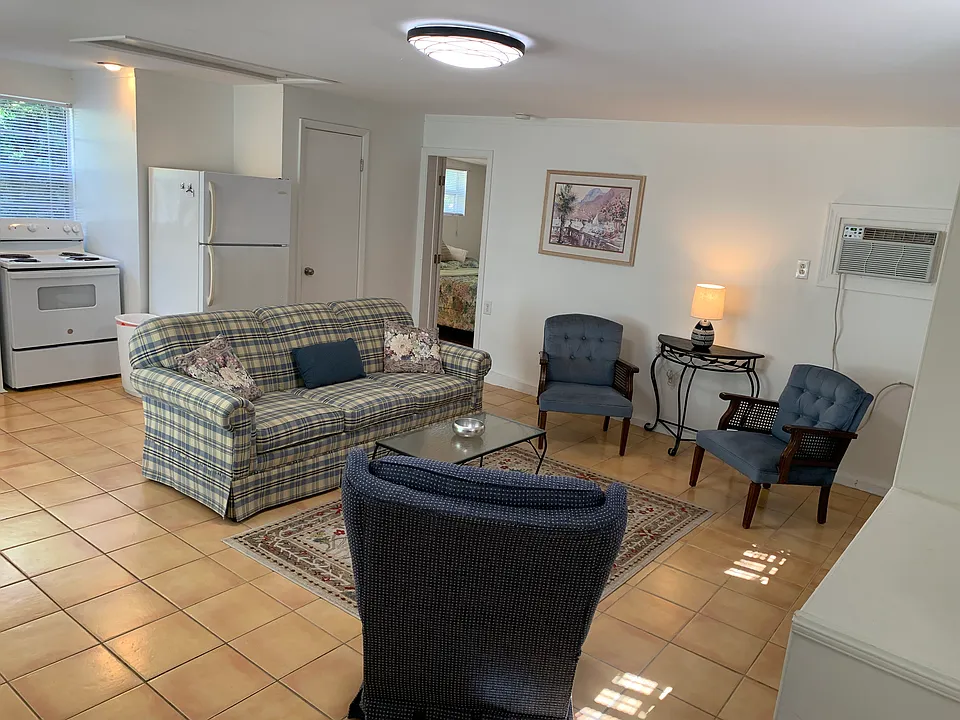 Open living/kitchen/dining area
