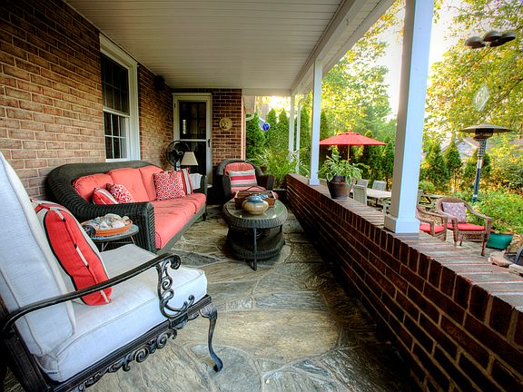 Covered flagstone back porch