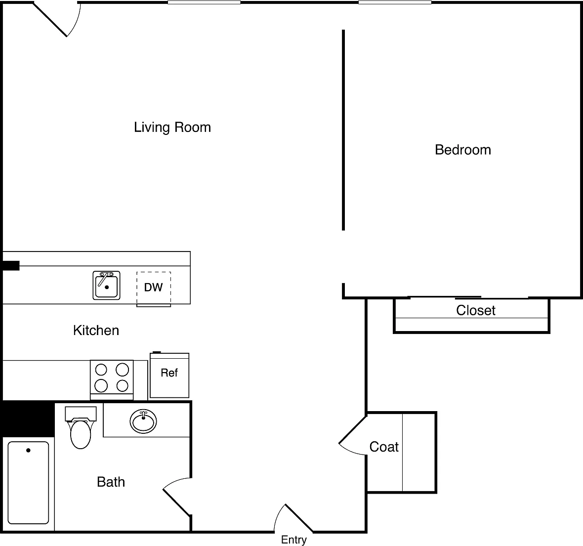 Floor plan 1 Bedroom P