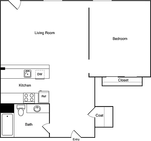 Floor plan 1 Bedroom P