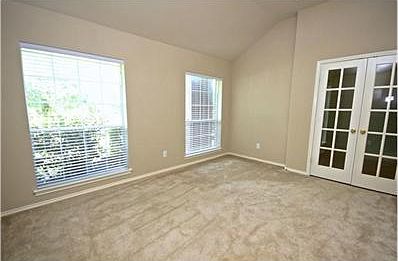 This office with French doors MAKES you want to work!