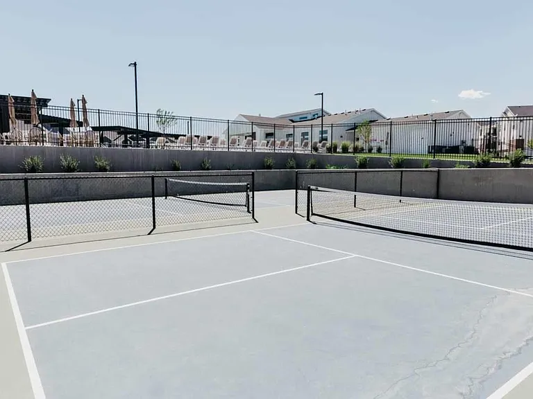 Two of the six pickleball courts.