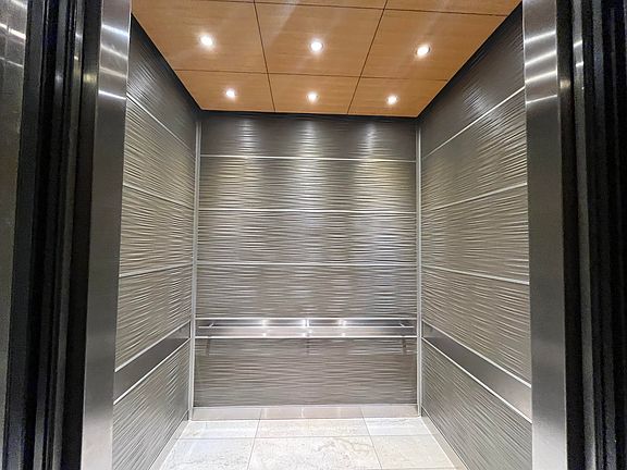 Multliple elevator requiring security key fob access.