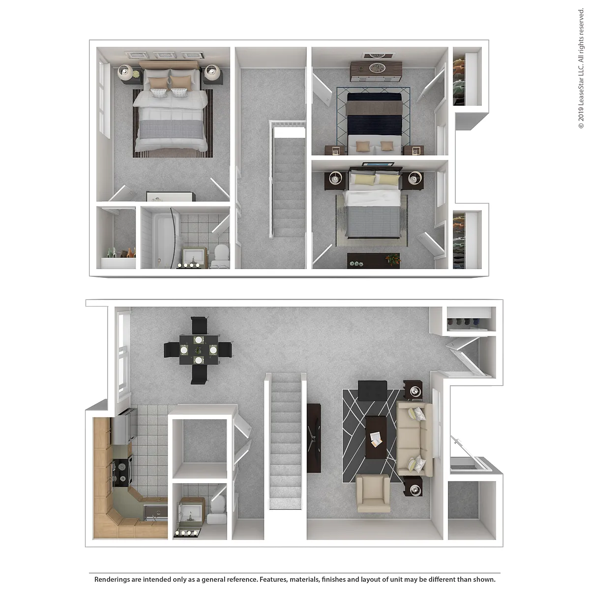 Floor plan 3 Bed / 1.5 Bath Townhome