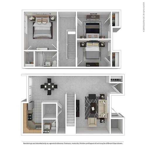 Floor plan 3 Bed / 1.5 Bath Townhome