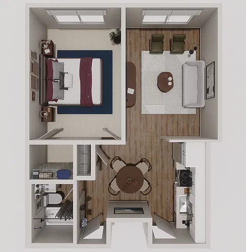 Floor plan One Bedroom B
