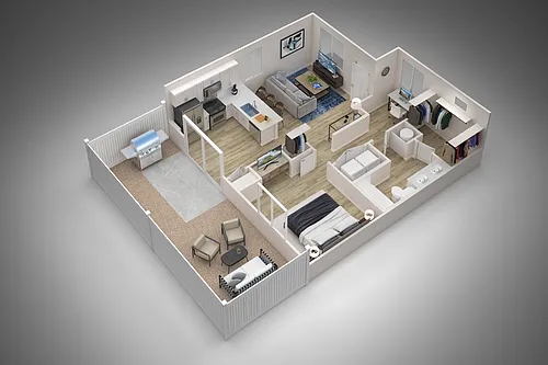 Floor plan 1 Bed/1 Bath