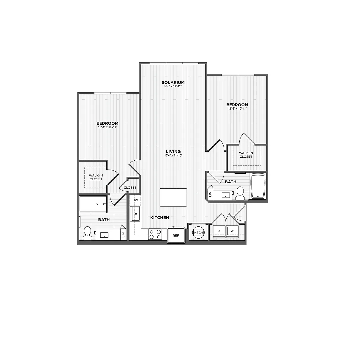Floor plan 2 Bed/2 Bath-B1-S