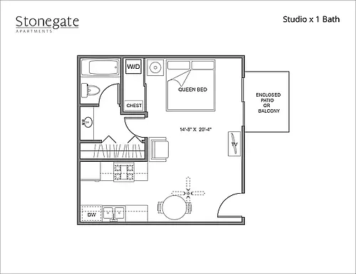 Floor plan Furnished Studio