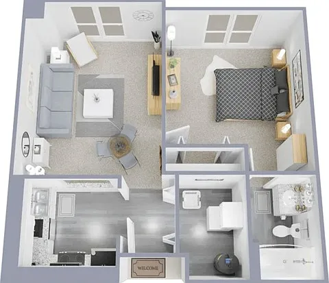 One bedroom, one bath, 640 square foot apartment home One bedroom, one bath, 640 square foot apartment home