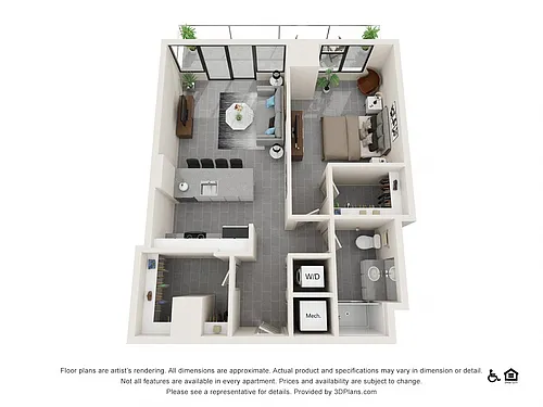 Floor plan One Bedroom H