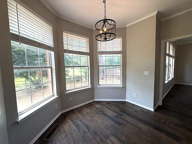 Breakfast nook looking out into the backyard.