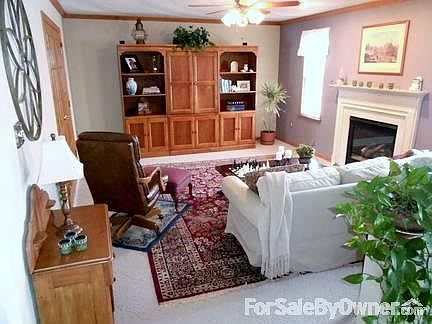 Family room with gas log fireplace
