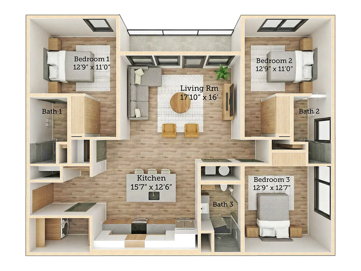 Floor plan Three Bedroom