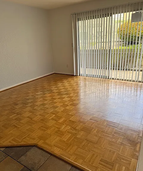 Living Room with parquet hardwood flooring