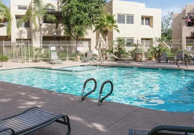 One of the pools and hot tub
