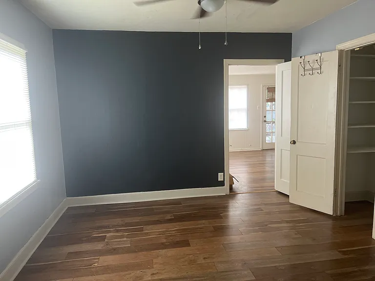 master bedroom looking into rear den
