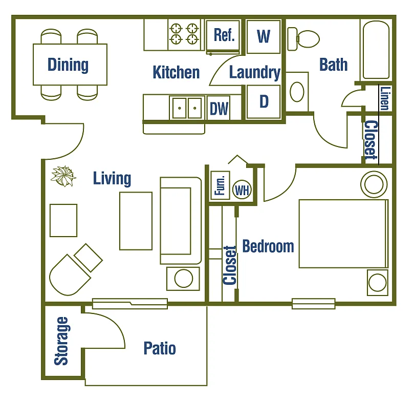 Floor plan 1 X 1 A