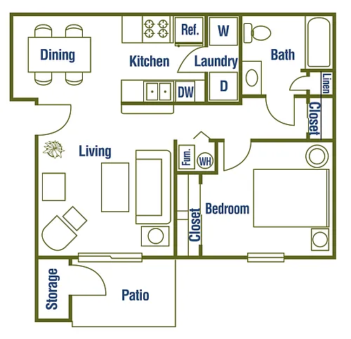 Floor plan 1 X 1 A
