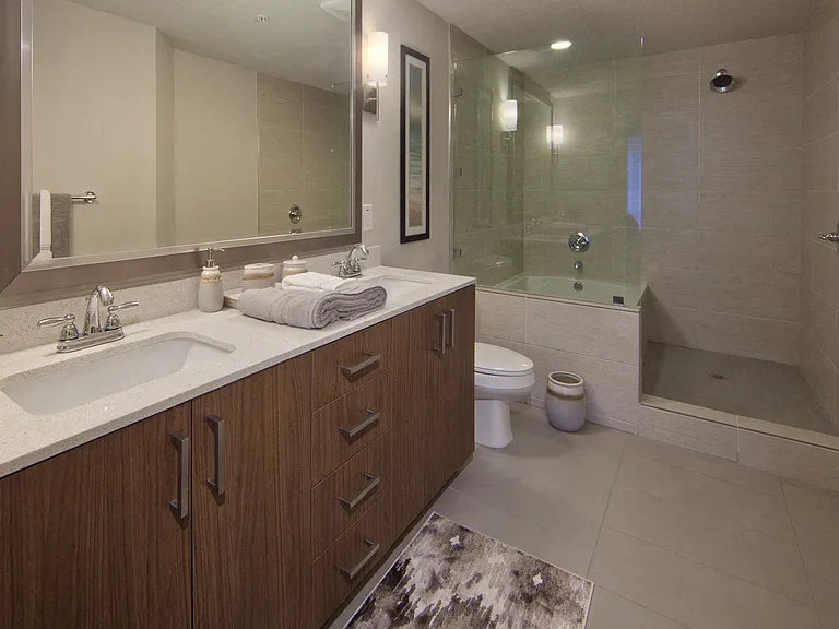 Our spa-inspired bathrooms are spacious and elegant