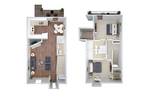 Floor plan 2 Bd/2.5 Bath (motb2)