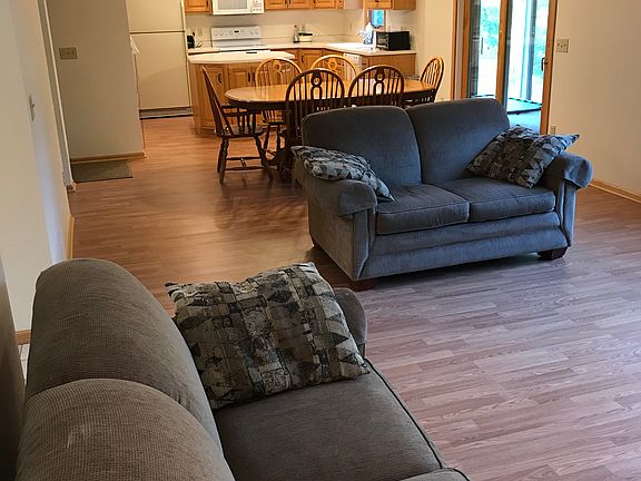 Living room into kitchen