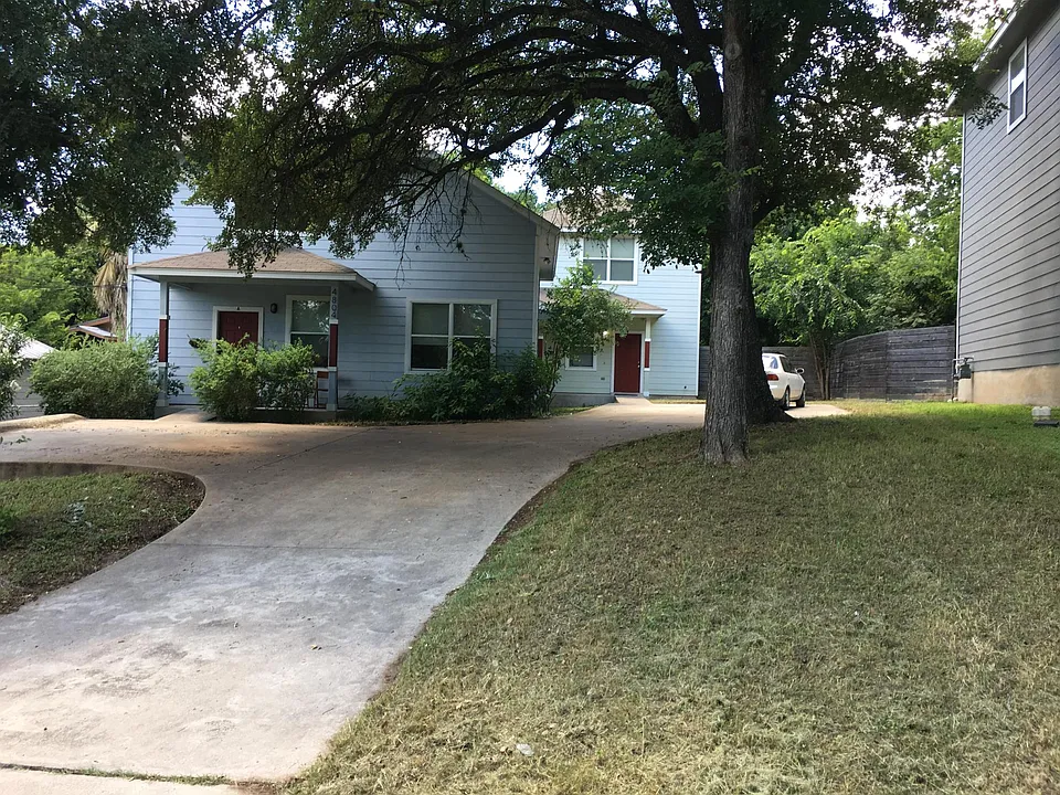 Front of duplex from street, B unit is right hand side