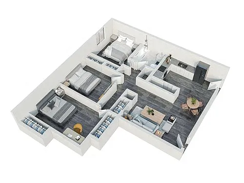 Floor plan 3 Bedroom 1 Bathroom